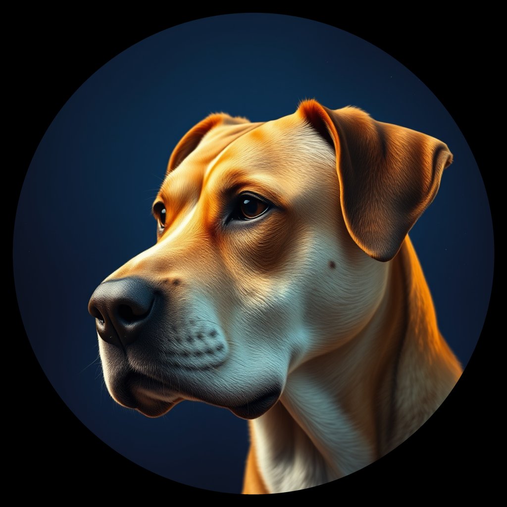 Cosmic medallion portrait of PFZ2B08_PFZ2B08, a Village Dog Us Alaska