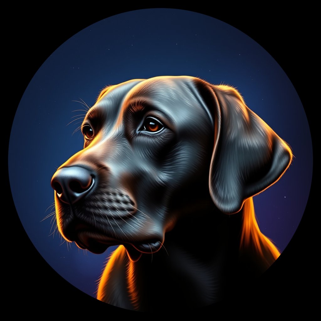 Cosmic medallion portrait of PFZ2C02_PFZ2C02, a Labrador Retriever
