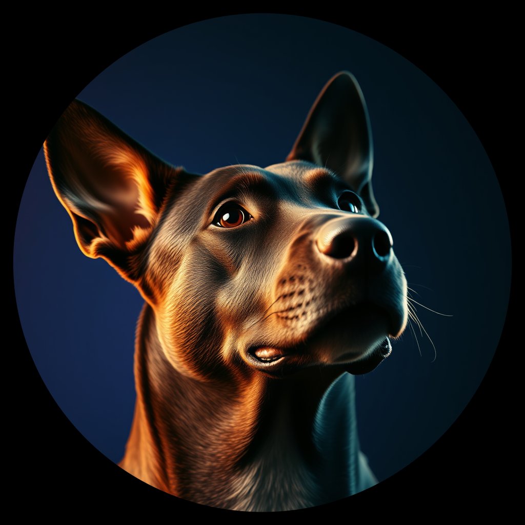 Cosmic medallion portrait of PFZ2C06_PFZ2C06, a Village Dog Dominican Republic