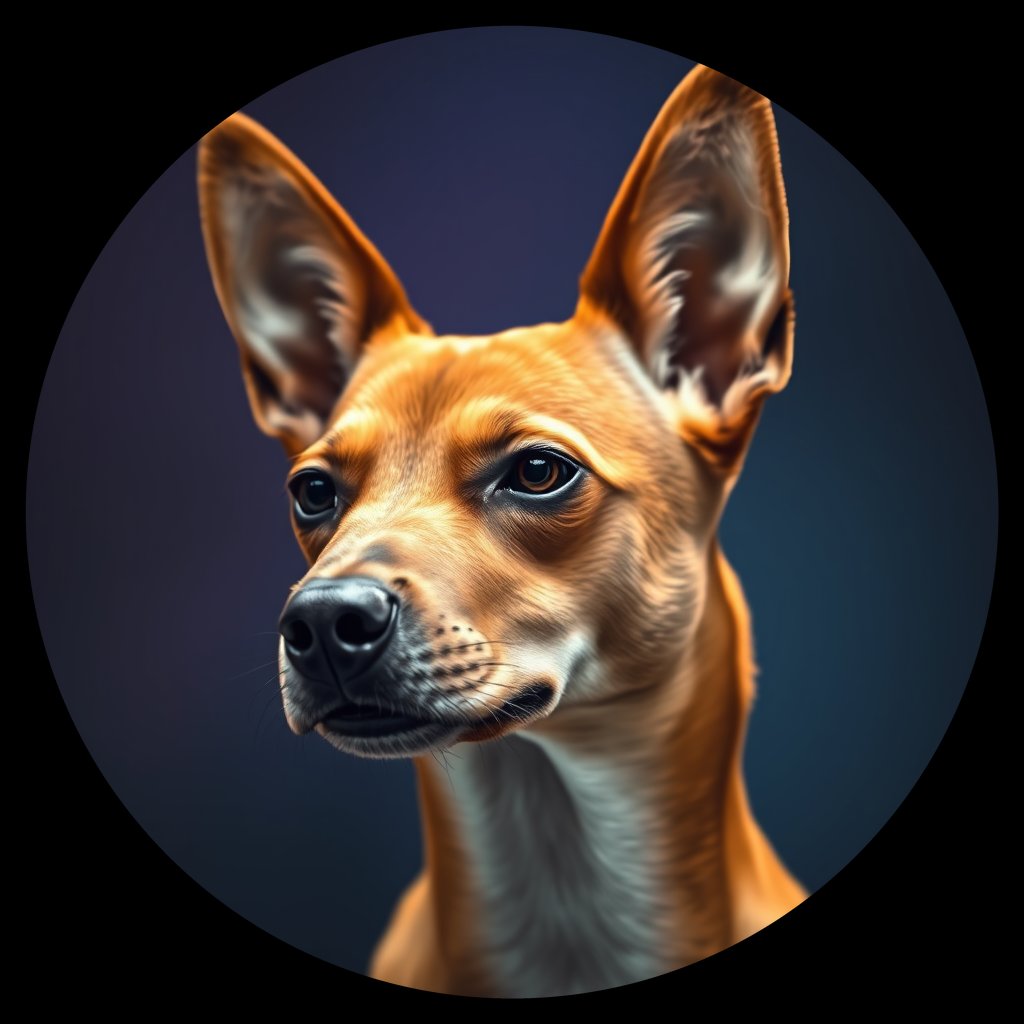 Cosmic medallion portrait of PFZ2D04_PFZ2D04, a Basenji