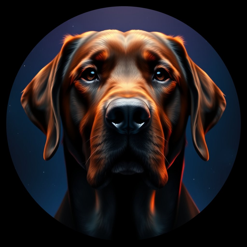 Cosmic medallion portrait of PFZ2D11_PFZ2D11, a Labrador Retriever
