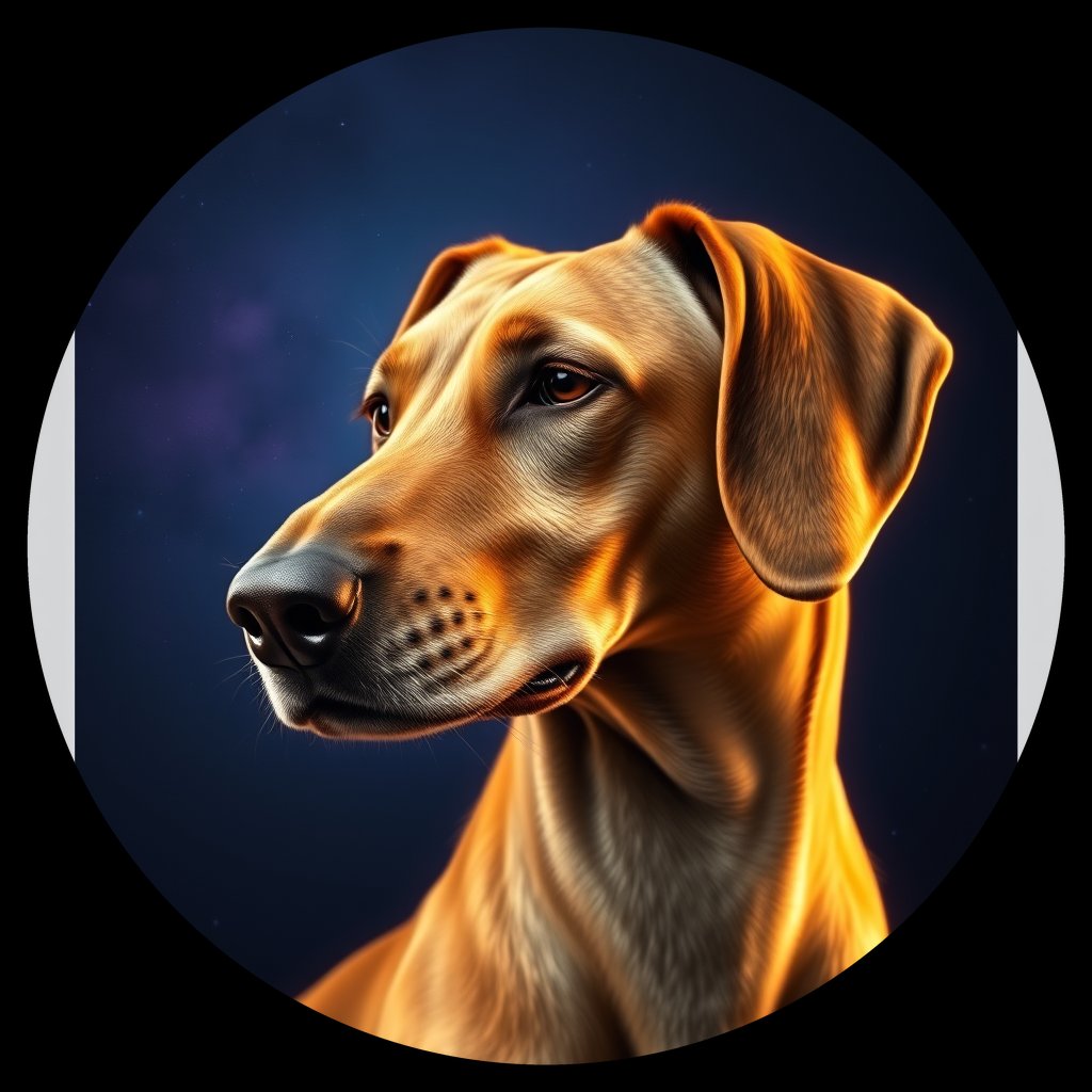 Cosmic medallion portrait of PFZ2F02_PFZ2F02, a Istrian Shorthaired Hound