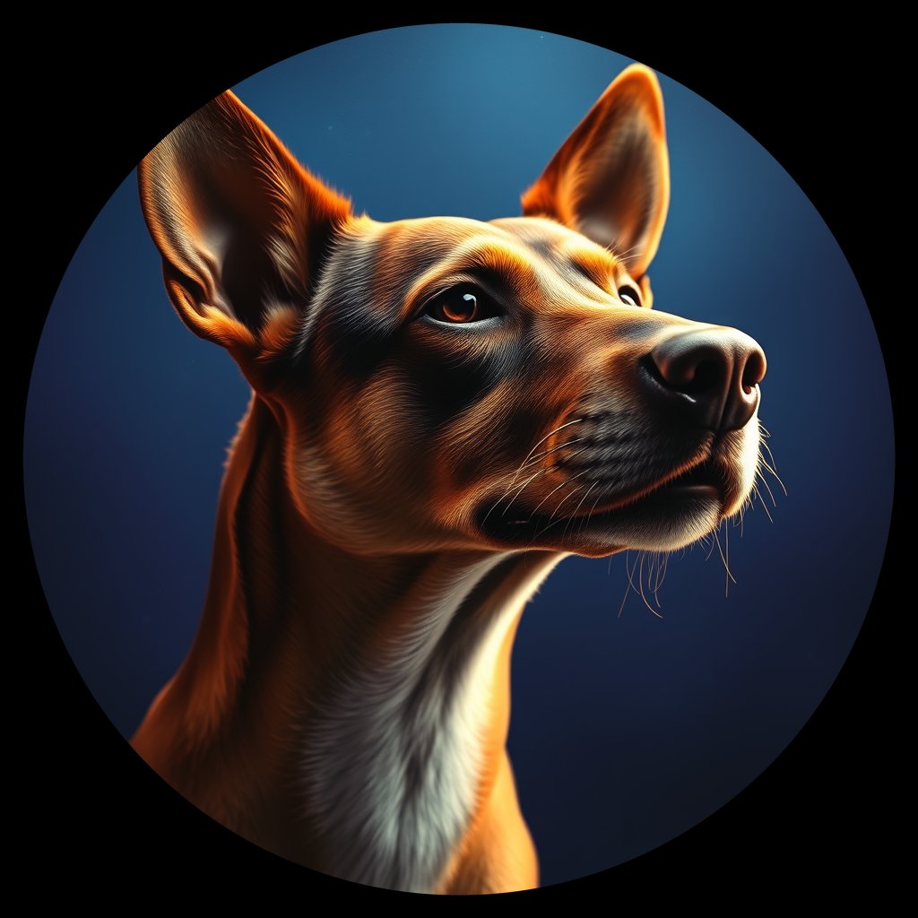 Cosmic medallion portrait of PFZ2G06_PFZ2G06, a Village Dog Brazil