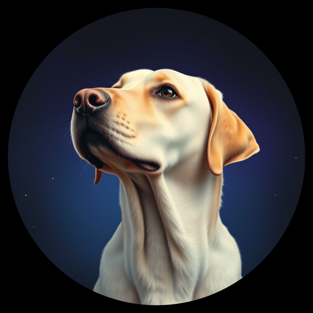 Cosmic medallion portrait of PFZ2H10_PFZ2H10, a Labrador Retriever