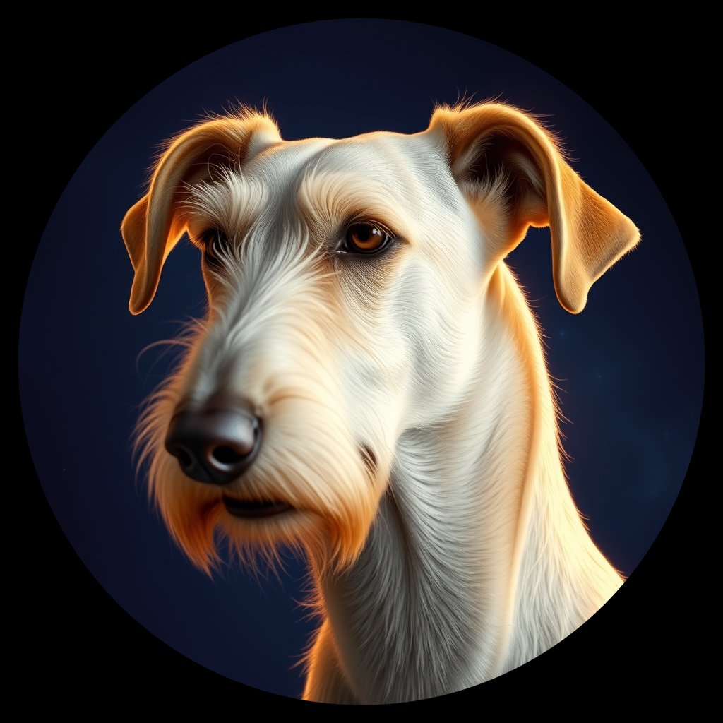 Cosmic medallion portrait of PFZ30C05_PFZ30C05, a Irish Wolfhound