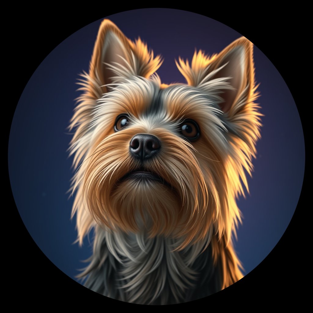 Cosmic medallion portrait of PFZ30F03_PFZ30F03, a Yorkshire Terrier