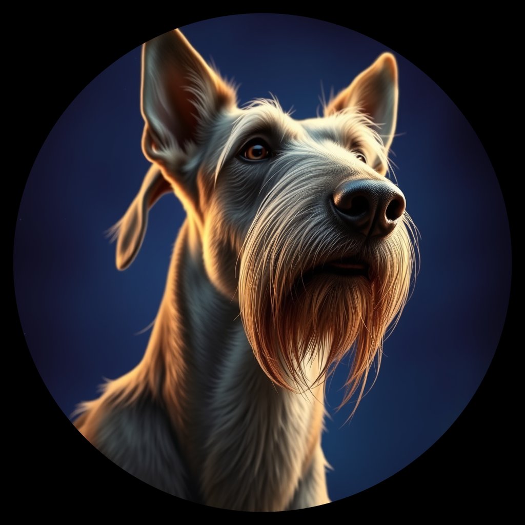 Cosmic medallion portrait of PFZ30F11_PFZ30F11, a Irish Wolfhound