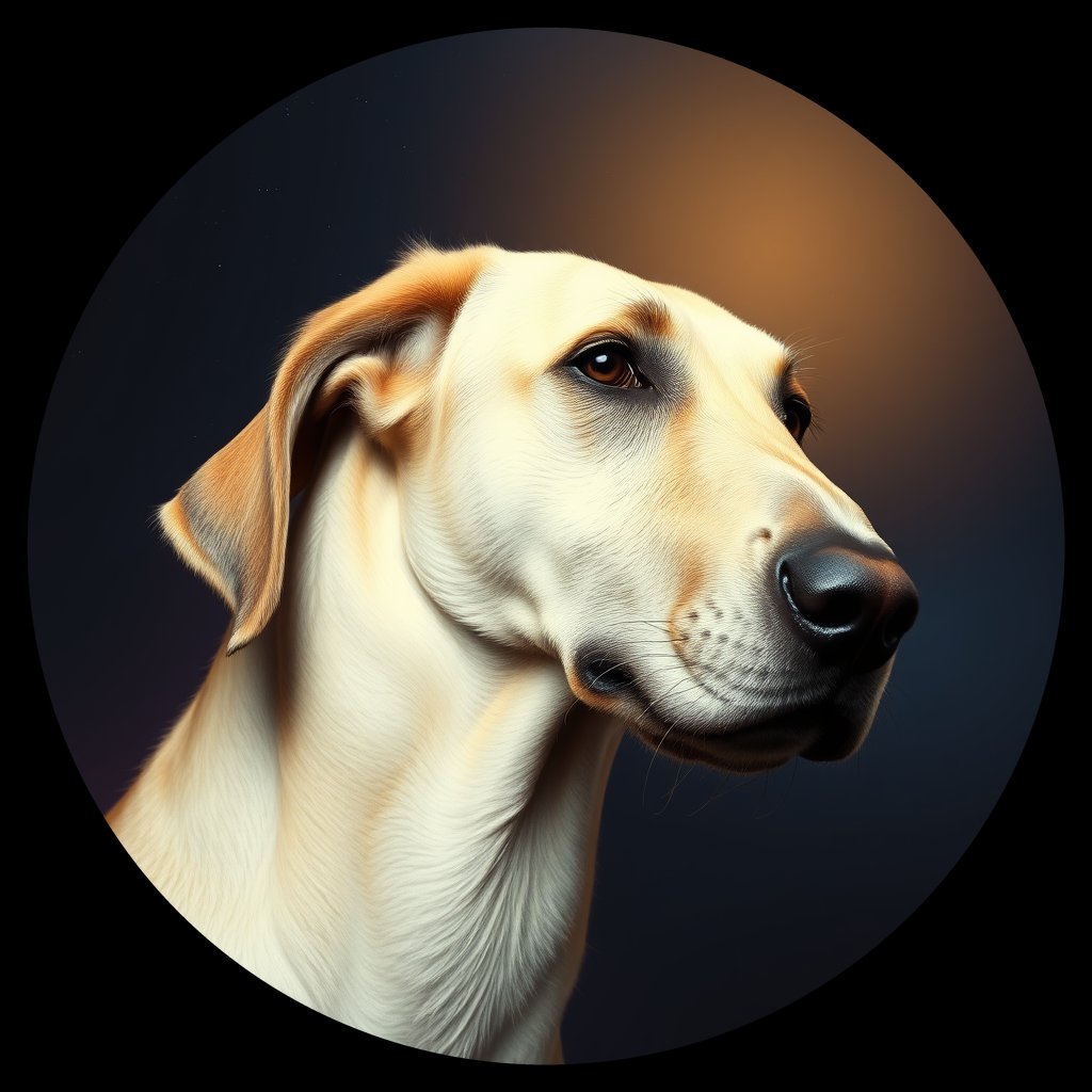 Cosmic medallion portrait of PFZ30G05_PFZ30G05, a Irish Wolfhound