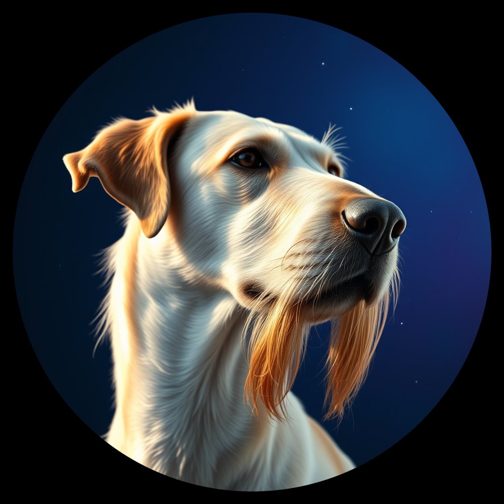 Cosmic medallion portrait of PFZ30H03_PFZ30H03, a Irish Wolfhound