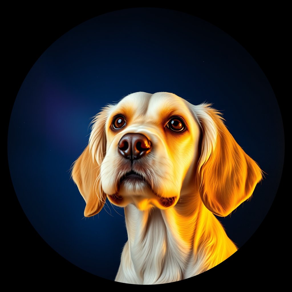 Cosmic medallion portrait of PFZ31C04_PFZ31C04, a American Cocker Spaniel