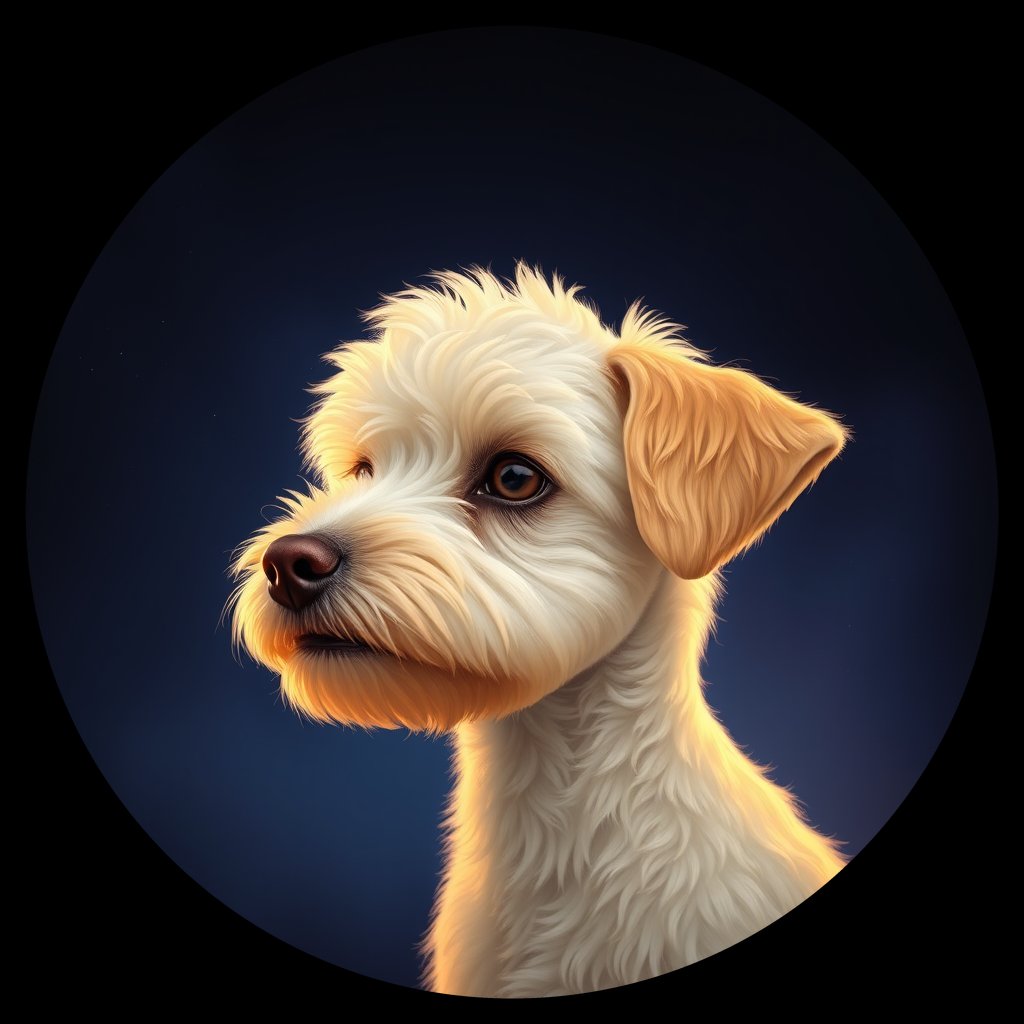 Cosmic medallion portrait of PFZ32A10_PFZ32A10, a Toy Poodle