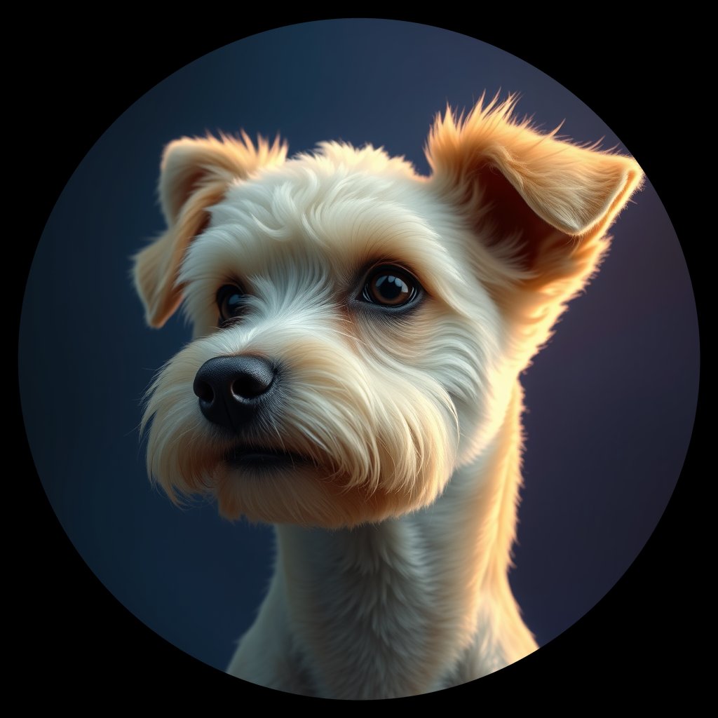 Cosmic medallion portrait of PFZ32B06_PFZ32B06, a Minature Poodle
