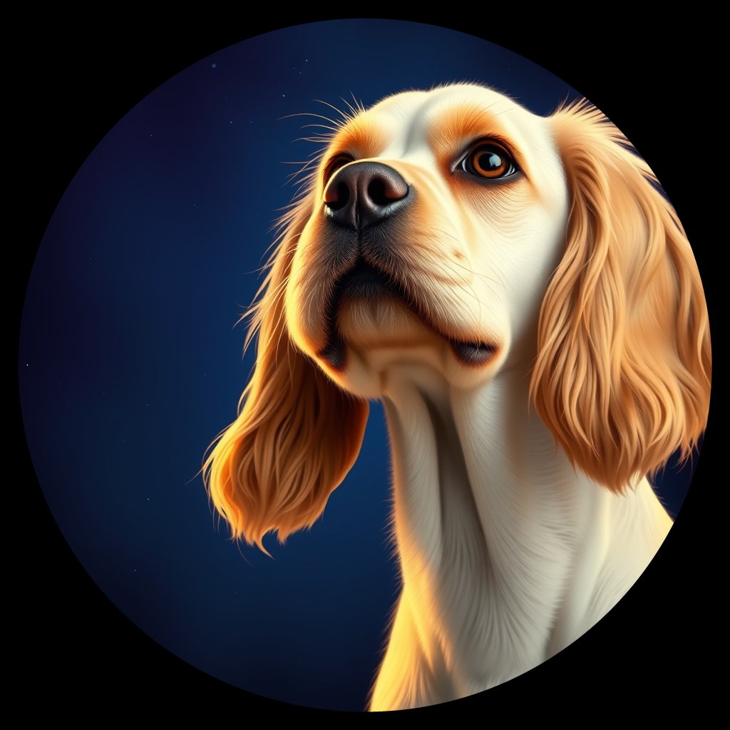 Cosmic medallion portrait of PFZ32C03_PFZ32C03, a American Cocker Spaniel