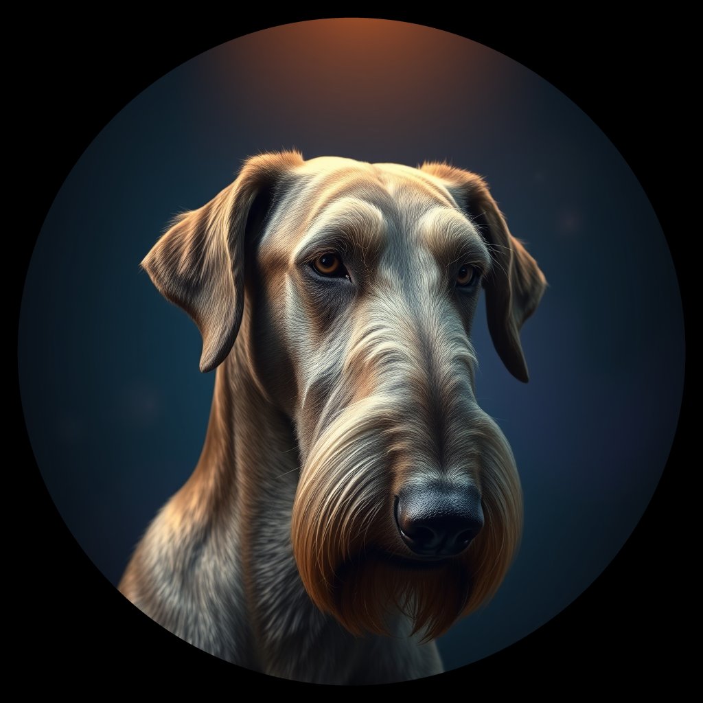 Cosmic medallion portrait of PFZ32C11_PFZ32C11, a Irish Wolfhound