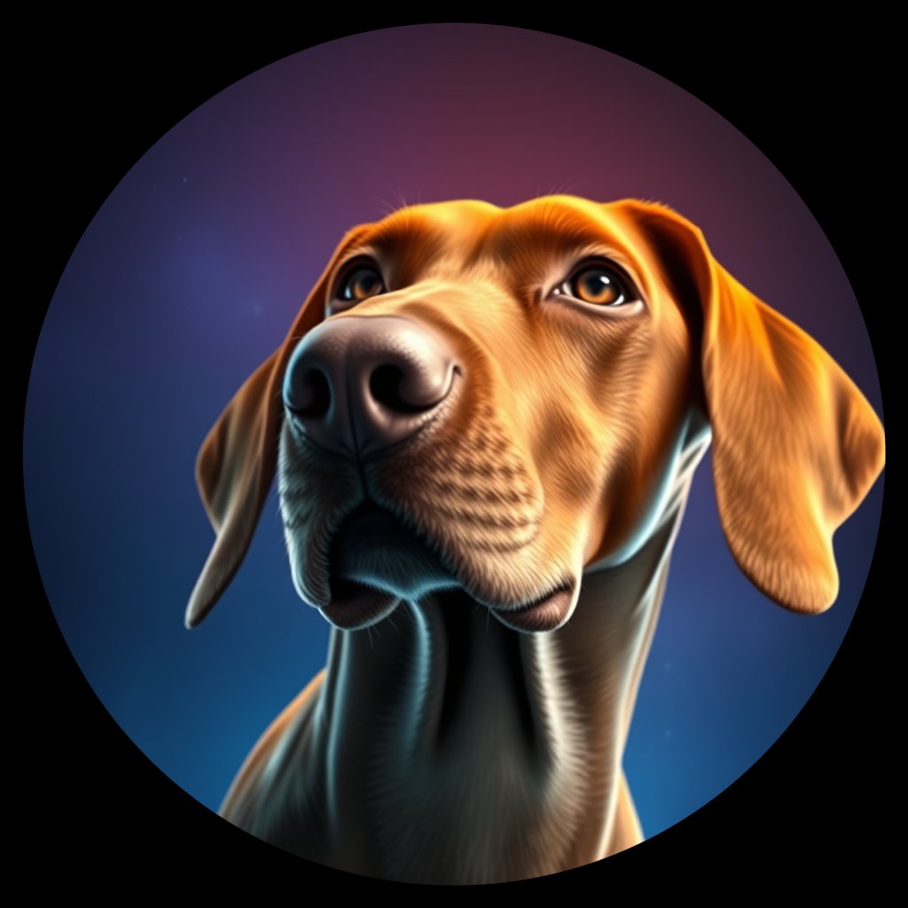 Cosmic medallion portrait of PFZ32E09_PFZ32E09, a Vizsla