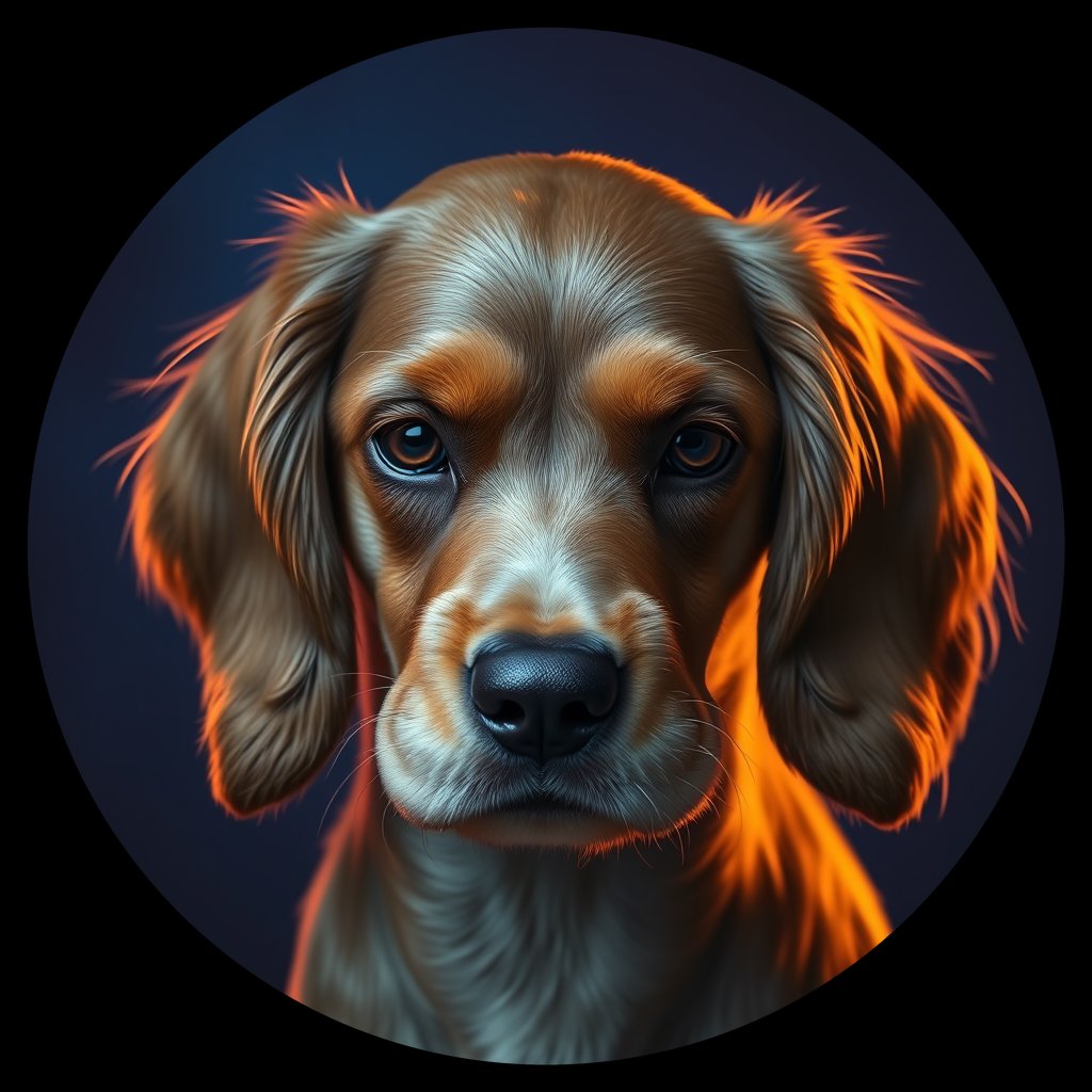 Cosmic medallion portrait of PFZ32F06_PFZ32F06, a American Cocker Spaniel