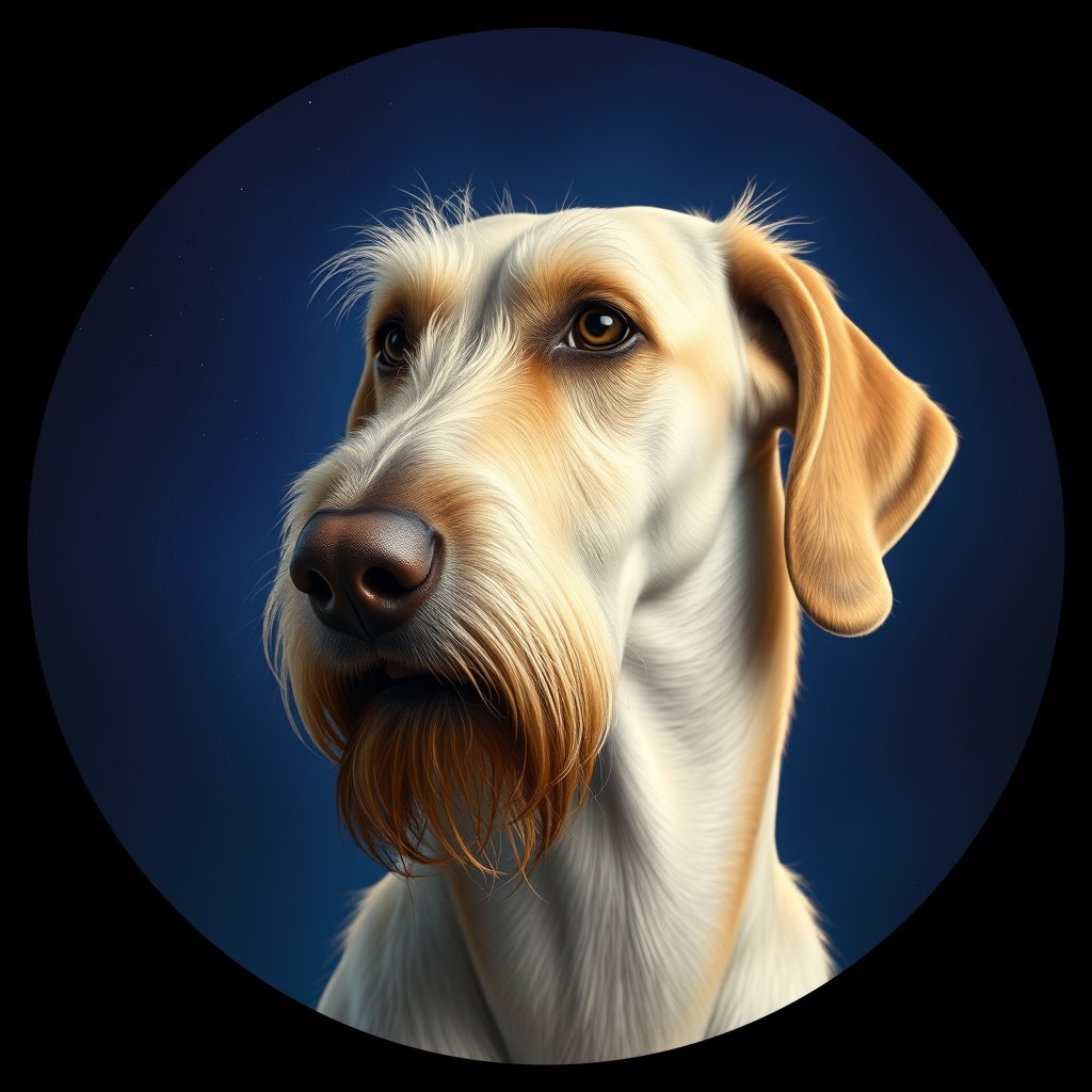 Cosmic medallion portrait of PFZ32F10_PFZ32F10, a Irish Wolfhound