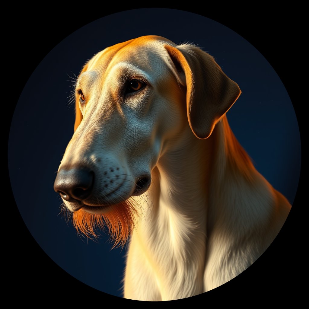 Cosmic medallion portrait of PFZ32G10_PFZ32G10, a Irish Wolfhound