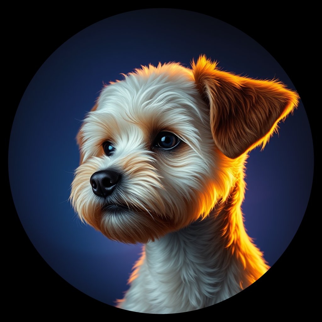 Cosmic medallion portrait of PFZ32H02_PFZ32H02, a Toy Poodle
