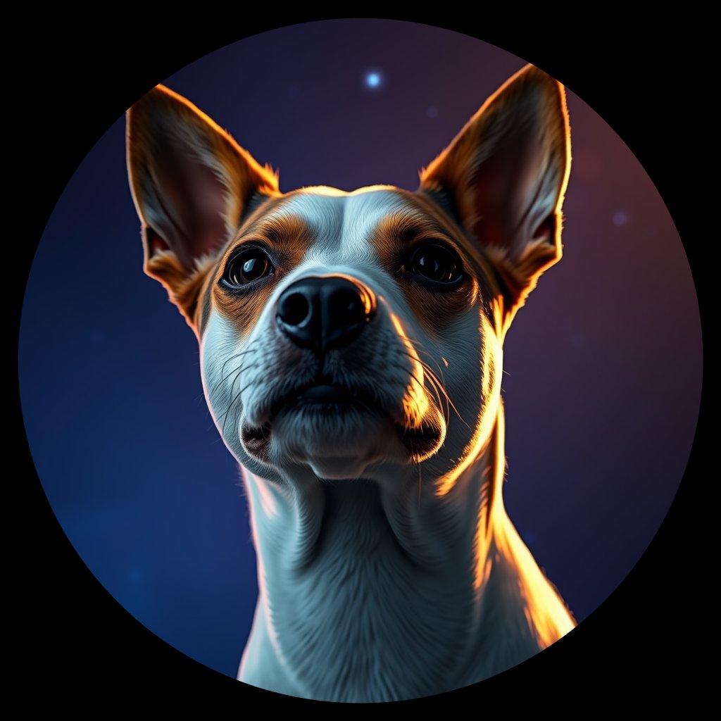 Cosmic medallion portrait of PFZ33A05_PFZ33A05, a Jack Russell Terrier