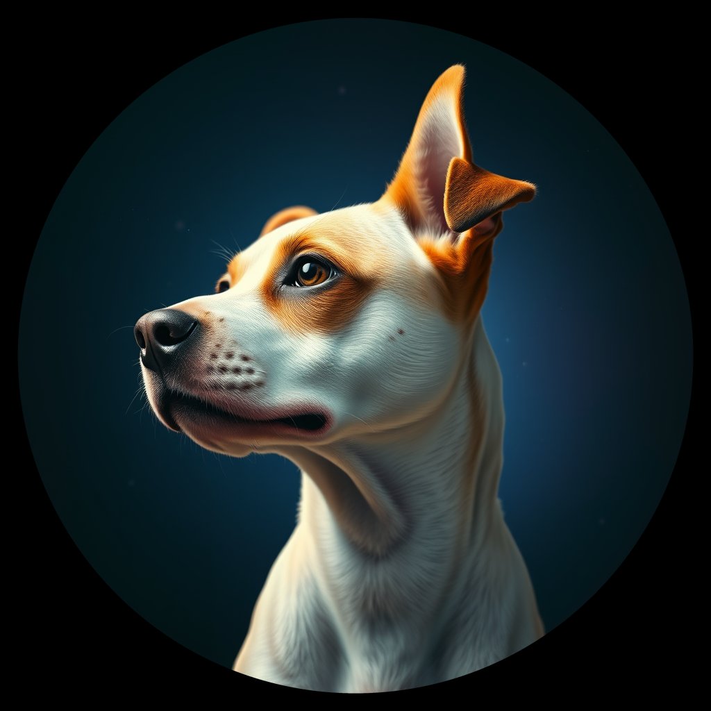 Cosmic medallion portrait of PFZ33B06_PFZ33B06, a Jack Russell Terrier