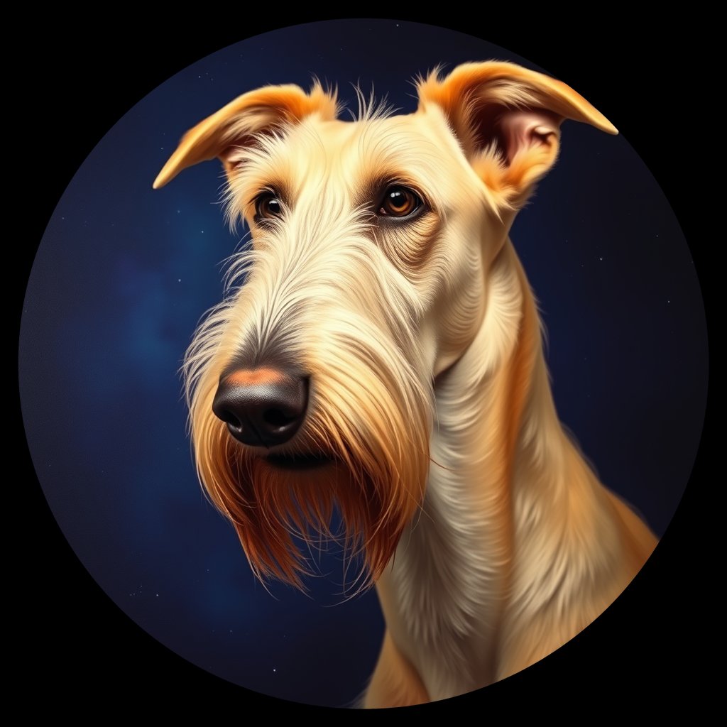 Cosmic medallion portrait of PFZ33C10_PFZ33C10, a Irish Wolfhound