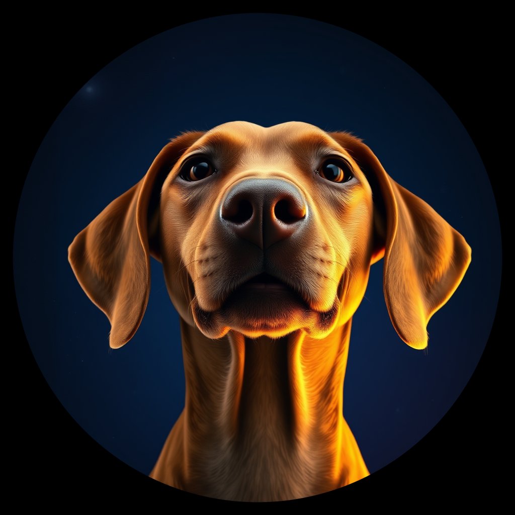 Cosmic medallion portrait of PFZ33F02_PFZ33F02, a Vizsla