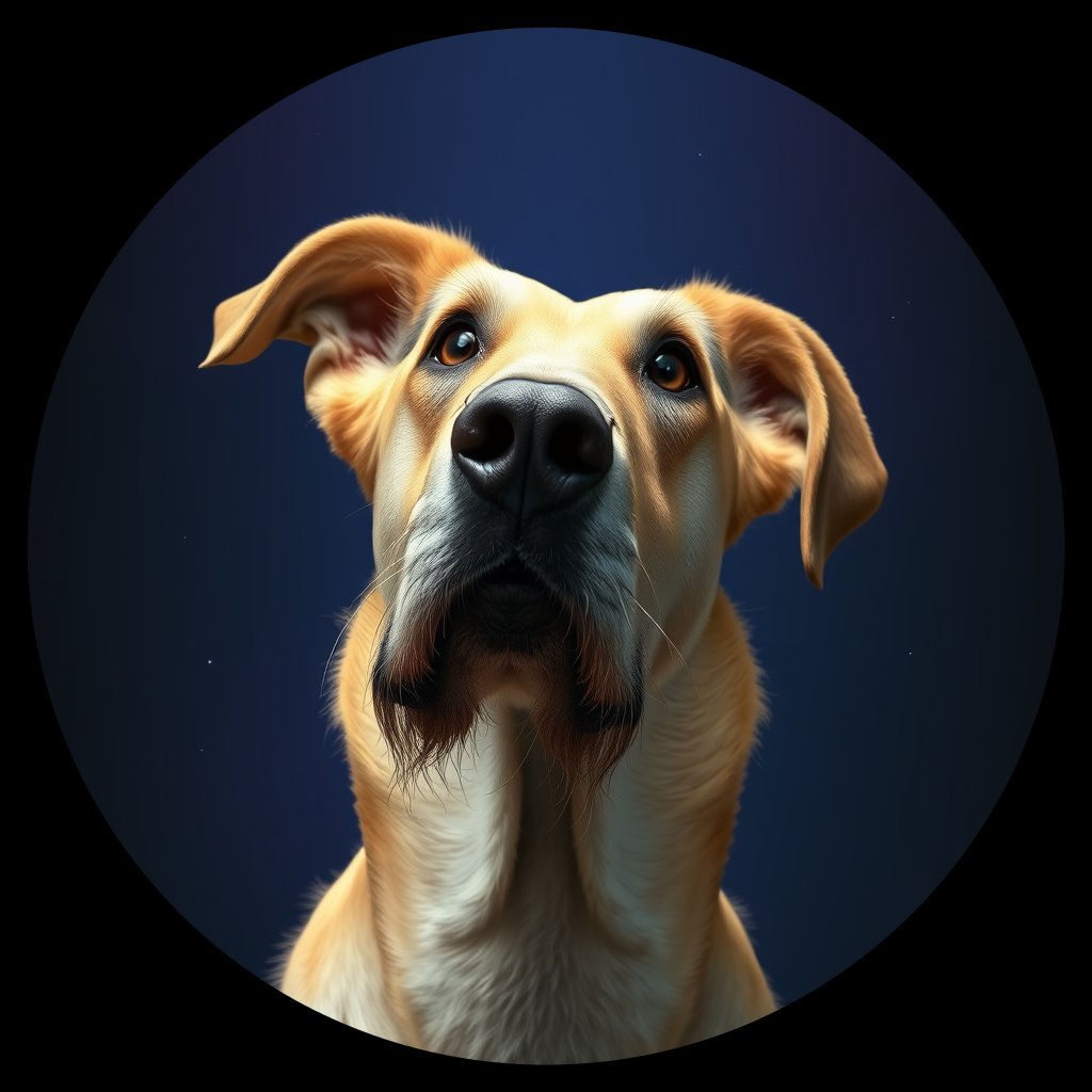Cosmic medallion portrait of PFZ33F08_PFZ33F08, a Irish Wolfhound