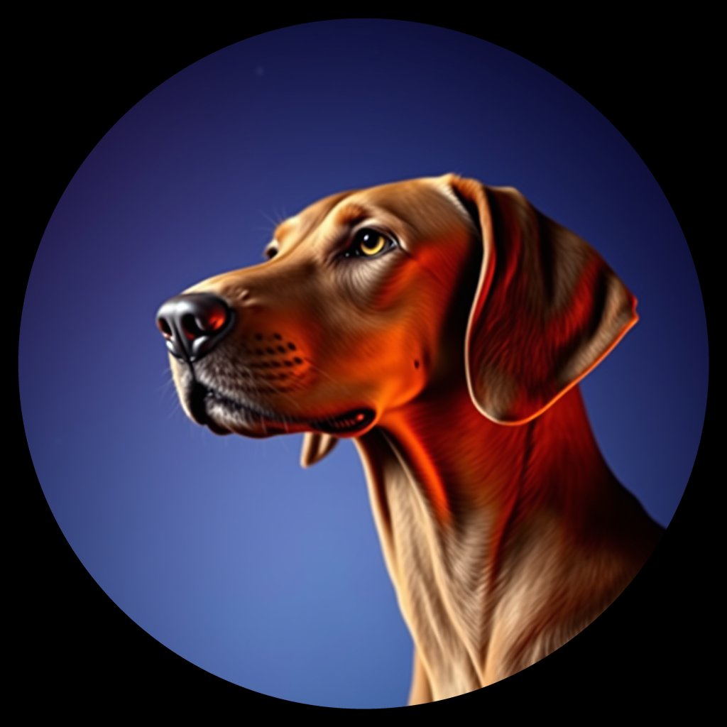 Cosmic medallion portrait of PFZ33G02_PFZ33G02, a Vizsla