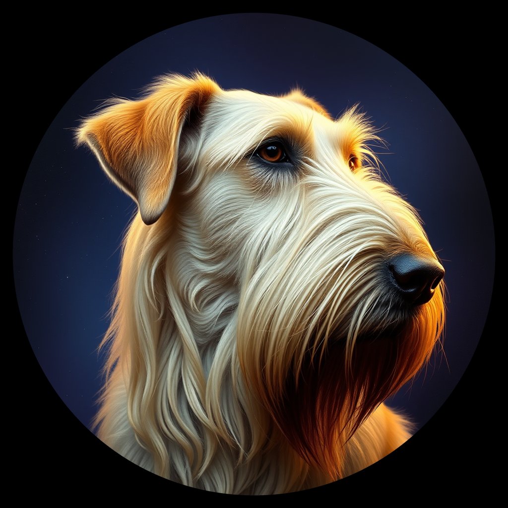 Cosmic medallion portrait of PFZ33H08_PFZ33H08, a Irish Wolfhound