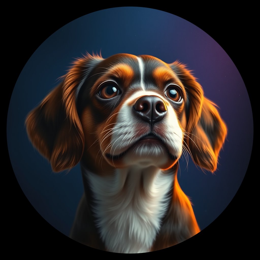 Cosmic medallion portrait of PFZ34A10_PFZ34A10, a English Toy Spaniel