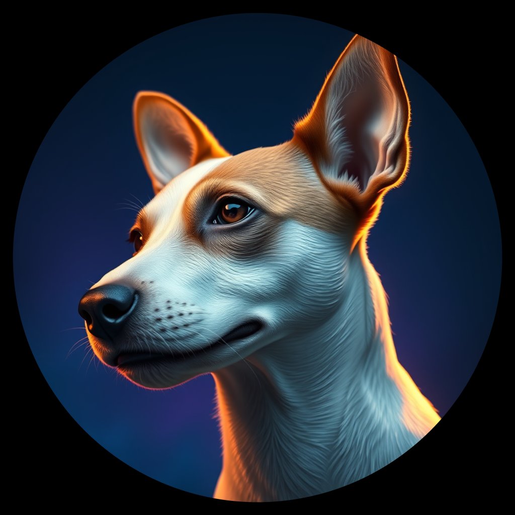 Cosmic medallion portrait of PFZ34B05_PFZ34B05, a Jack Russell Terrier
