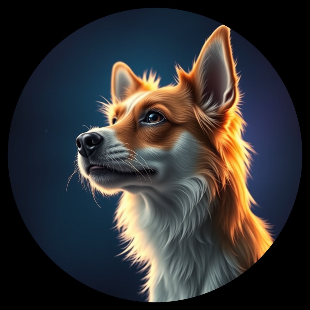 Cosmic medallion portrait of PFZ34C09_PFZ34C09, a Jack Russell Terrier