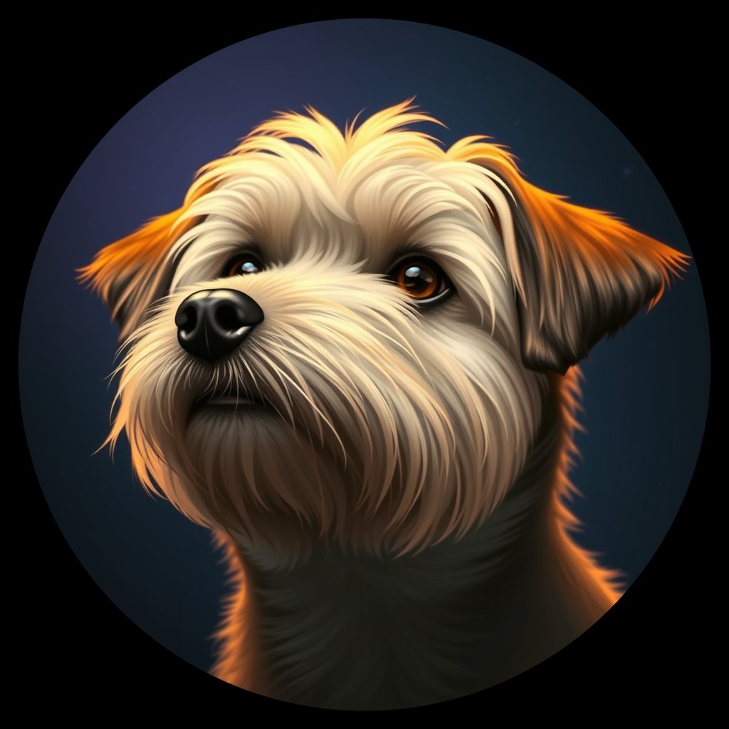 Cosmic medallion portrait of PFZ34D02_PFZ34D02, a Lhasa Apso