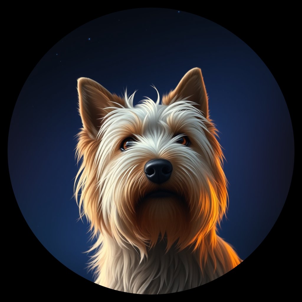 Cosmic medallion portrait of PFZ34F06_PFZ34F06, a Cairn Terrier