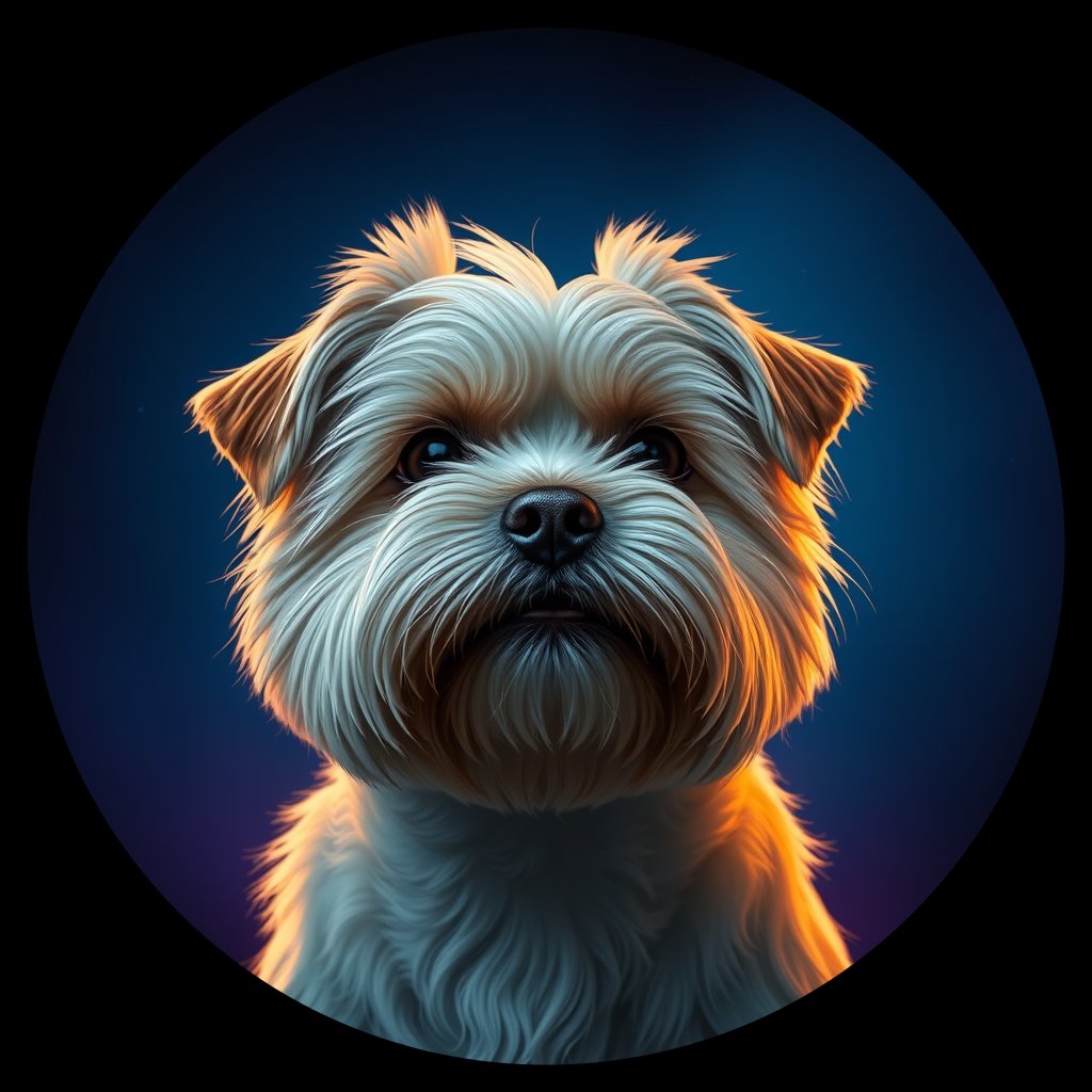Cosmic medallion portrait of PFZ34H08_PFZ34H08, a Lhasa Apso