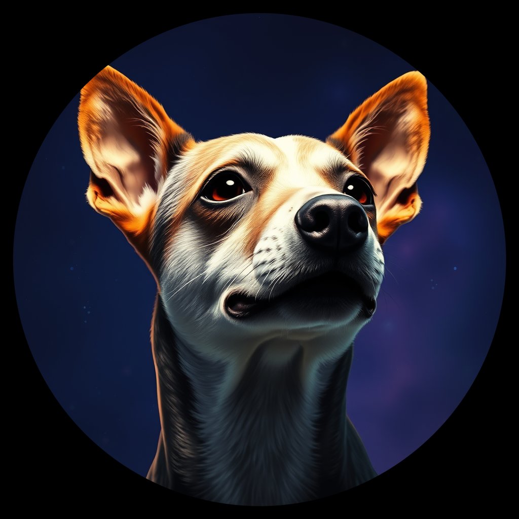 Cosmic medallion portrait of PFZ35A05_PFZ35A05, a Rat Terrier