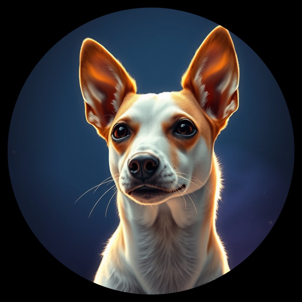 Cosmic medallion portrait of PFZ35A11_PFZ35A11, a Rat Terrier