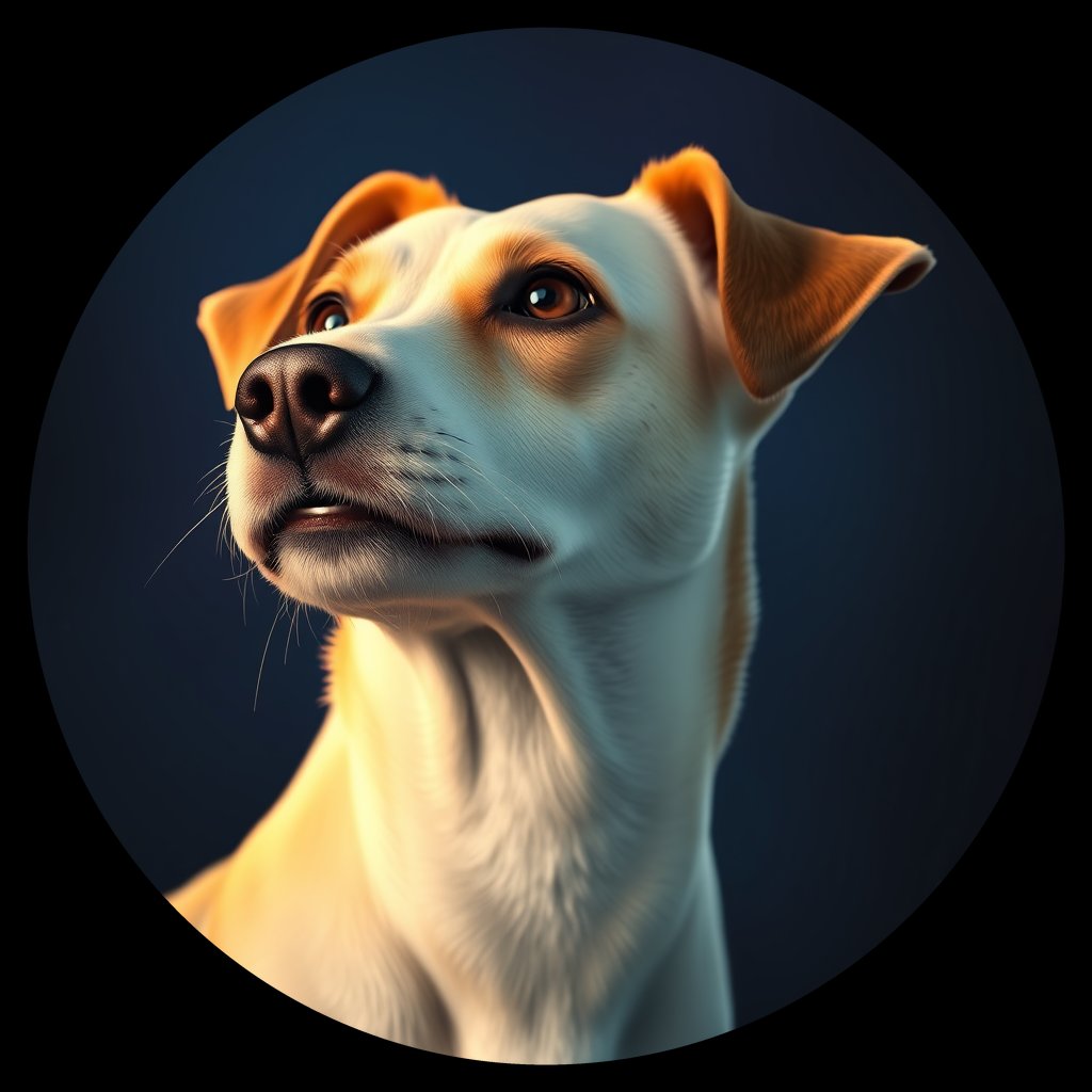Cosmic medallion portrait of PFZ35B02_PFZ35B02, a Jack Russell Terrier