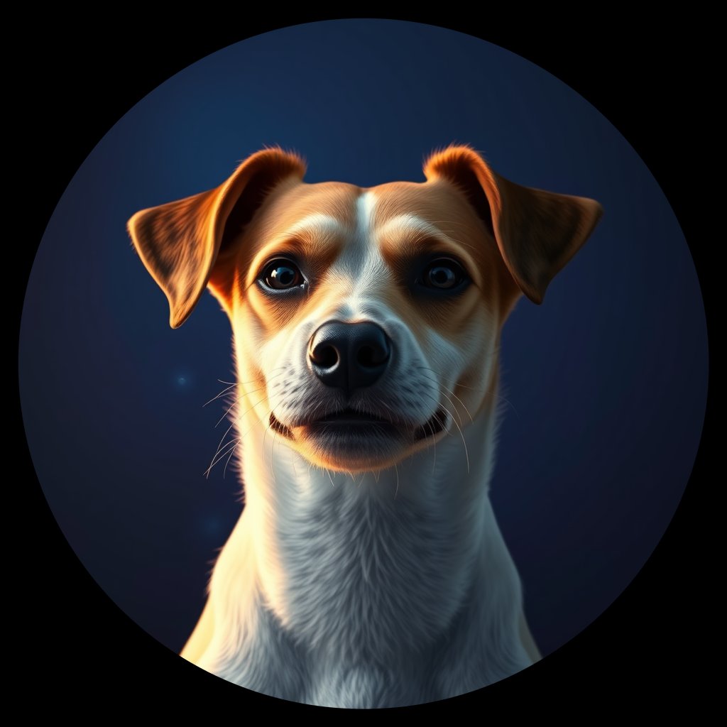 Cosmic medallion portrait of PFZ35C01_PFZ35C01, a Jack Russell Terrier