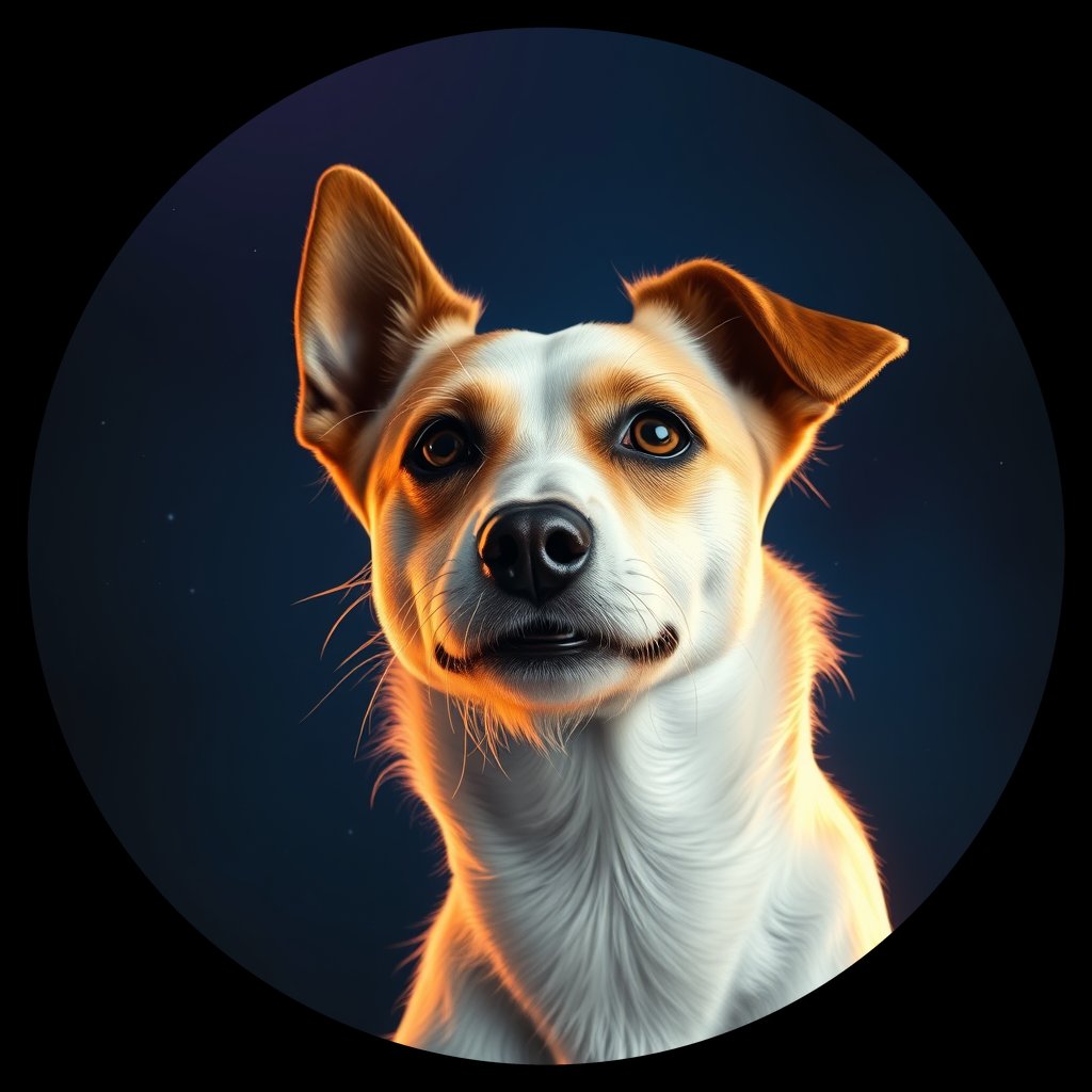 Cosmic medallion portrait of PFZ35C02_PFZ35C02, a Jack Russell Terrier