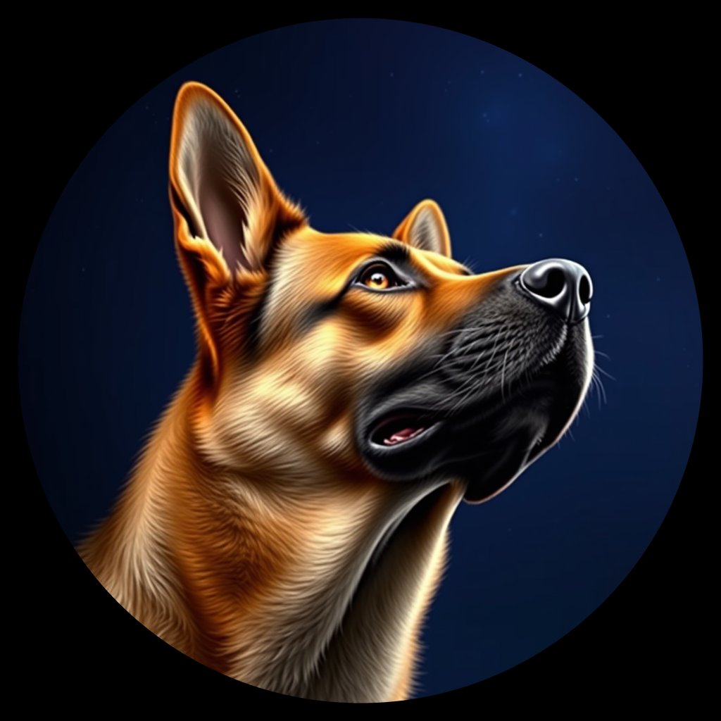 Cosmic medallion portrait of PFZ35C06_PFZ35C06, a German Shepherd