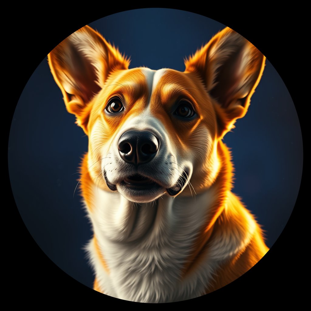 Cosmic medallion portrait of PFZ35D06_PFZ35D06, a Cardigan Welsh Corgi