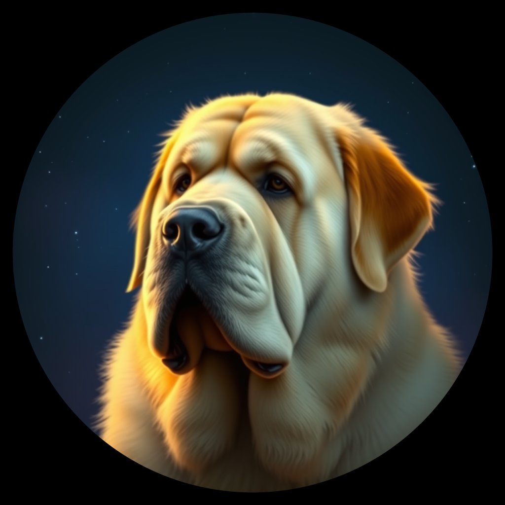 Cosmic medallion portrait of PFZ35D09_PFZ35D09, a Newfoundland