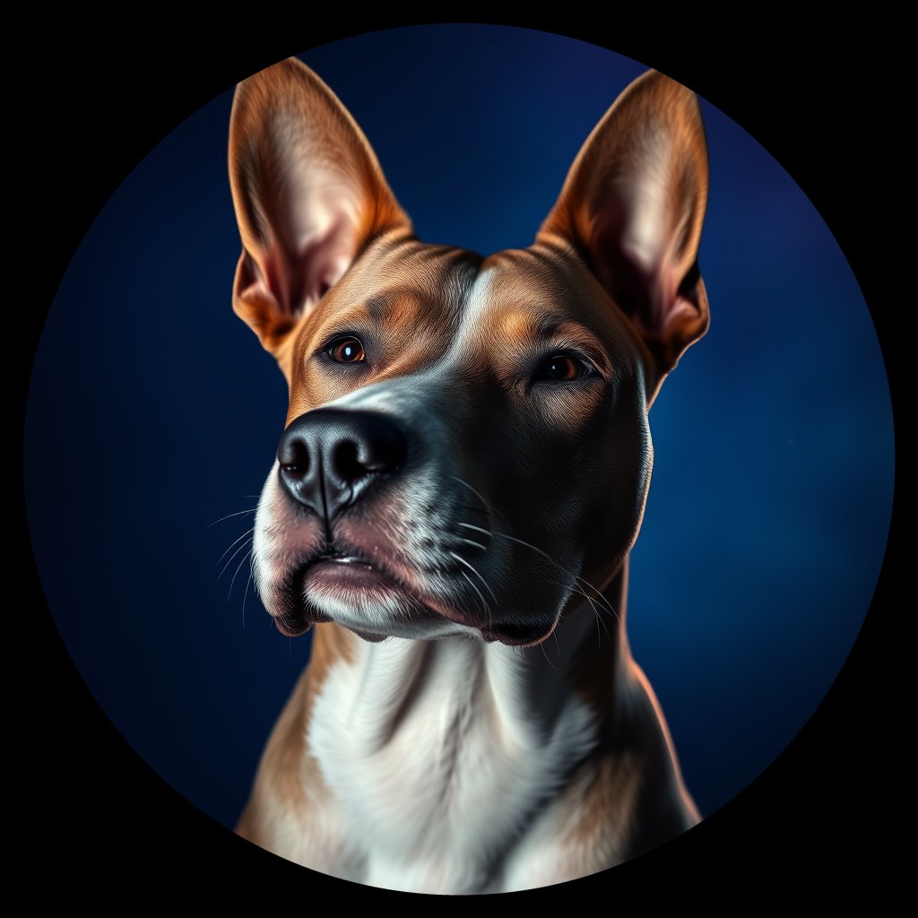 Cosmic medallion portrait of PFZ35E12_PFZ35E12, a American Pit Bull Terrier