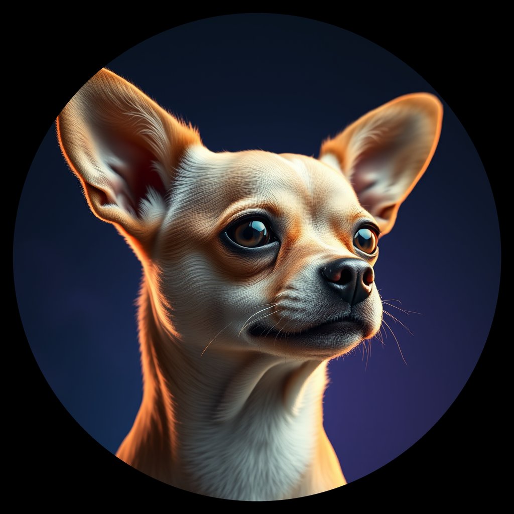 Cosmic medallion portrait of PFZ35G01_PFZ35G01, a Chihuahua