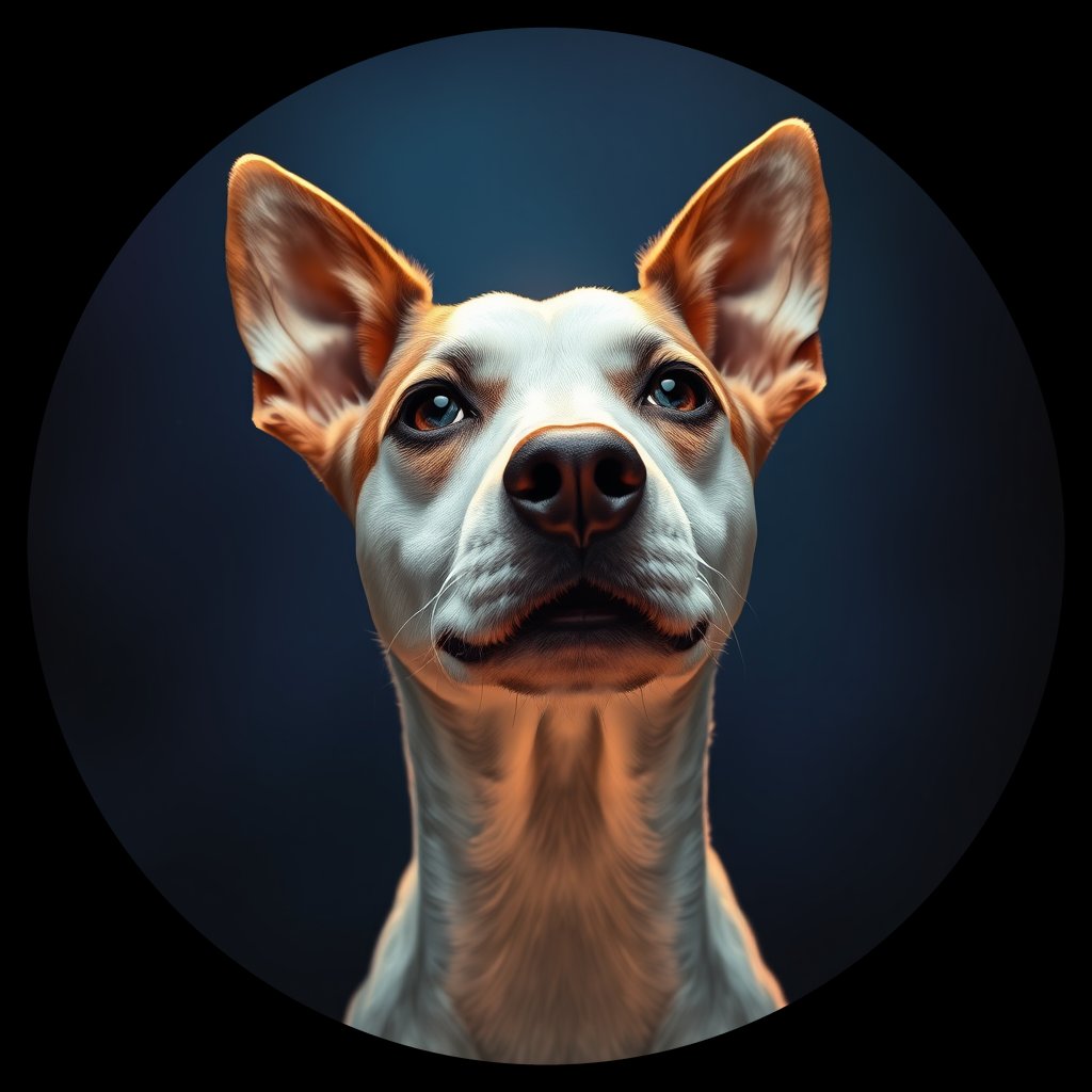 Cosmic medallion portrait of PFZ36A07_PFZ36A07, a Jack Russell Terrier