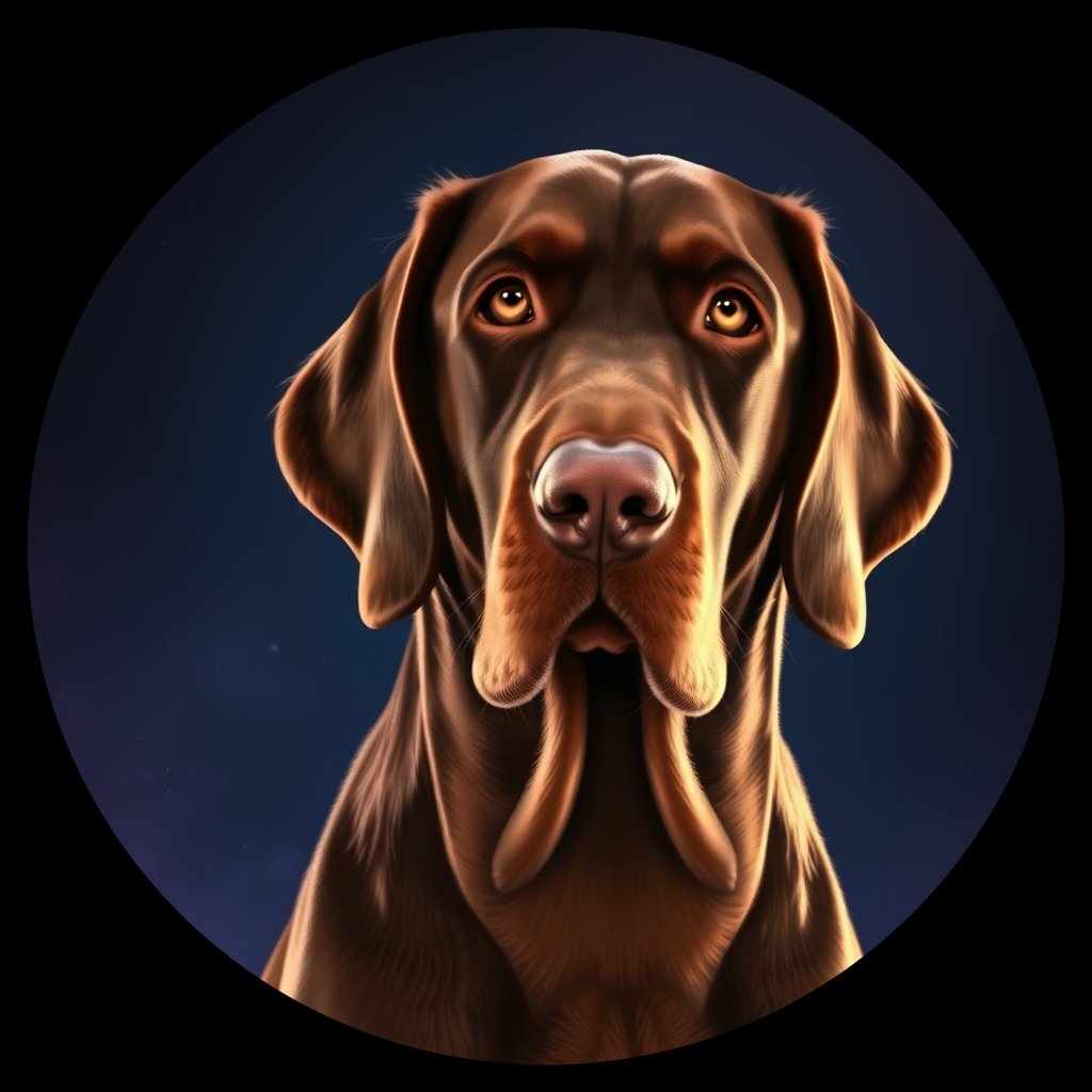 Cosmic medallion portrait of PFZ36B02_PFZ36B02, a Irish Setter