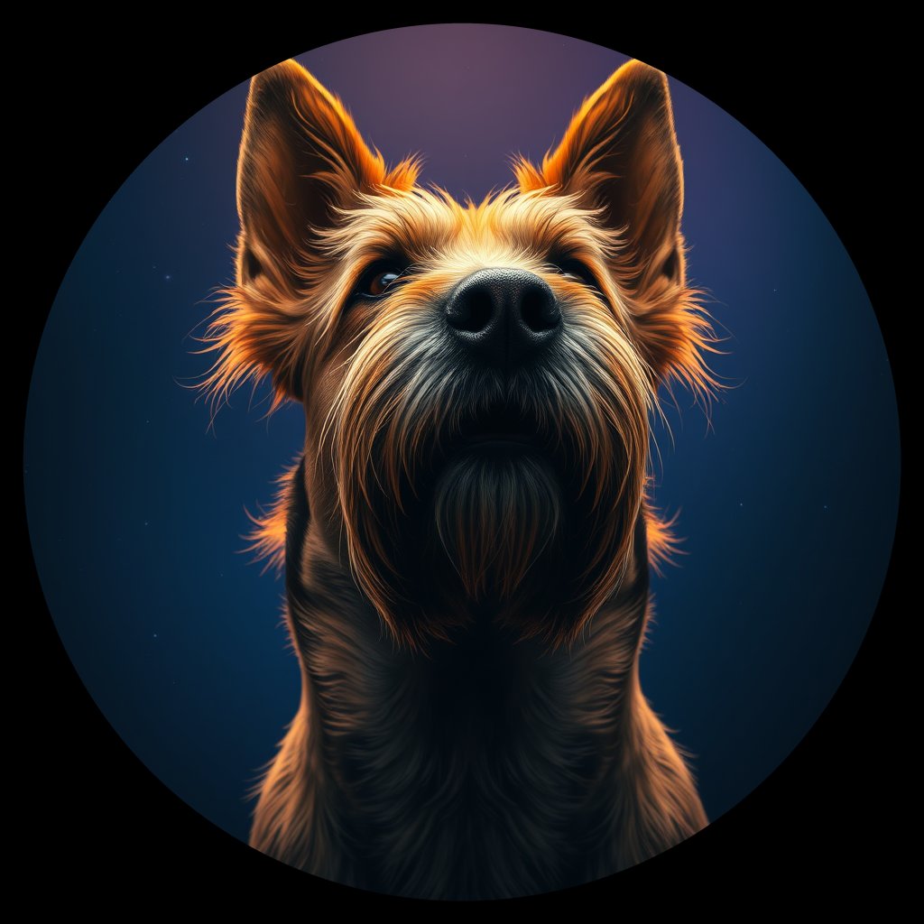 Cosmic medallion portrait of PFZ36B05_PFZ36B05, a Otterhound