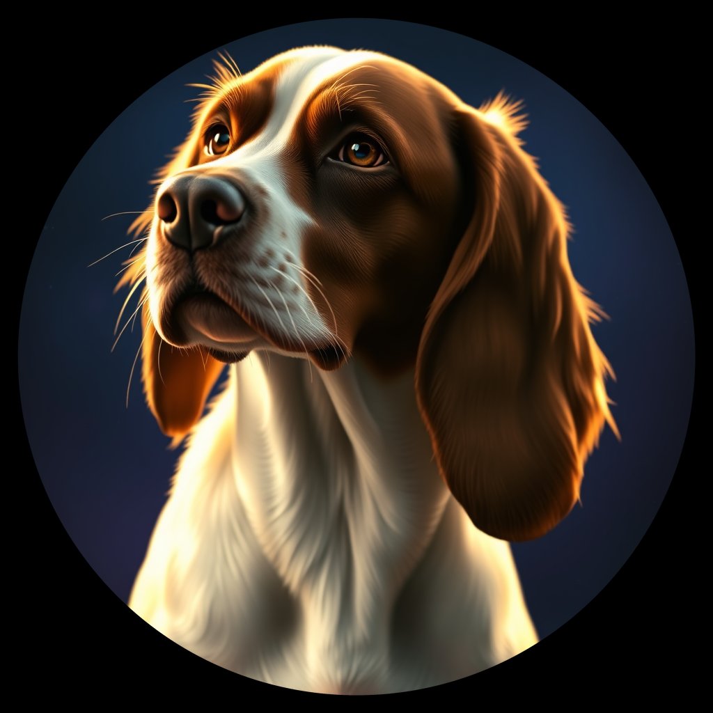 Cosmic medallion portrait of PFZ36C10_PFZ36C10, a English Springer Spaniel